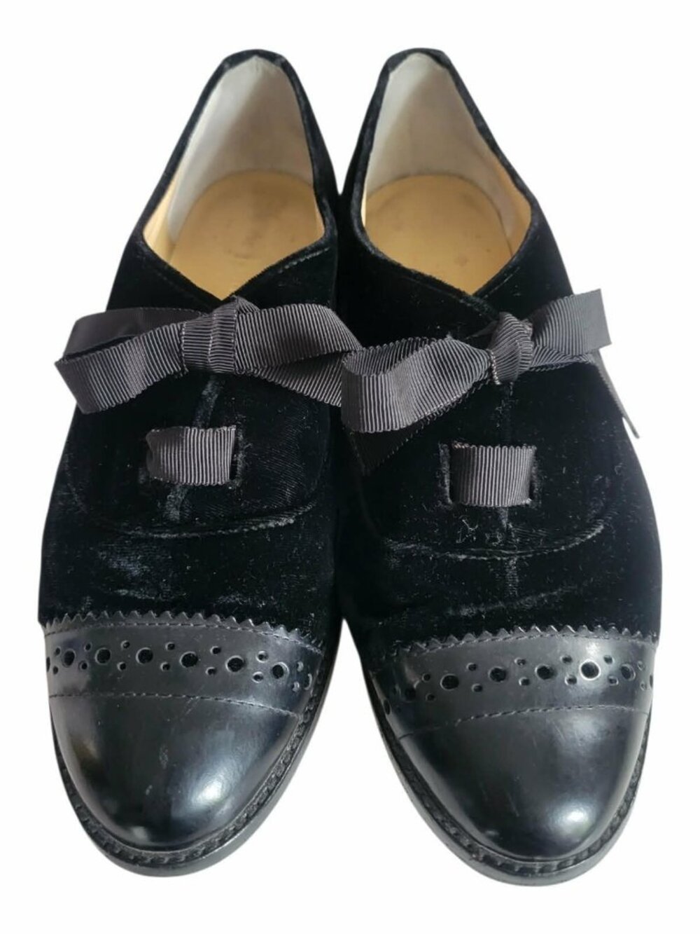 Kate Spade Velvet and Leather lace shoes